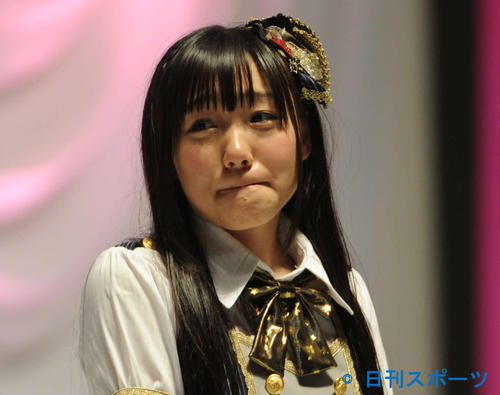 2011年6月　第3回AKB48選抜総選挙開票イベントで感極まる、SKE48の須田亜香里