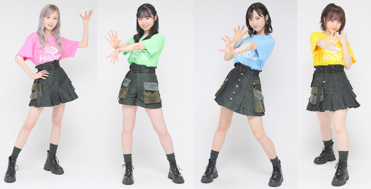 7月12日からテレビ東京の新番組「AKB48、最近聞いたかも？」の放送が決まったAKB48の、左から本田仁美、山内瑞葵、小栗有以、倉野尾成美（C）AKB48
