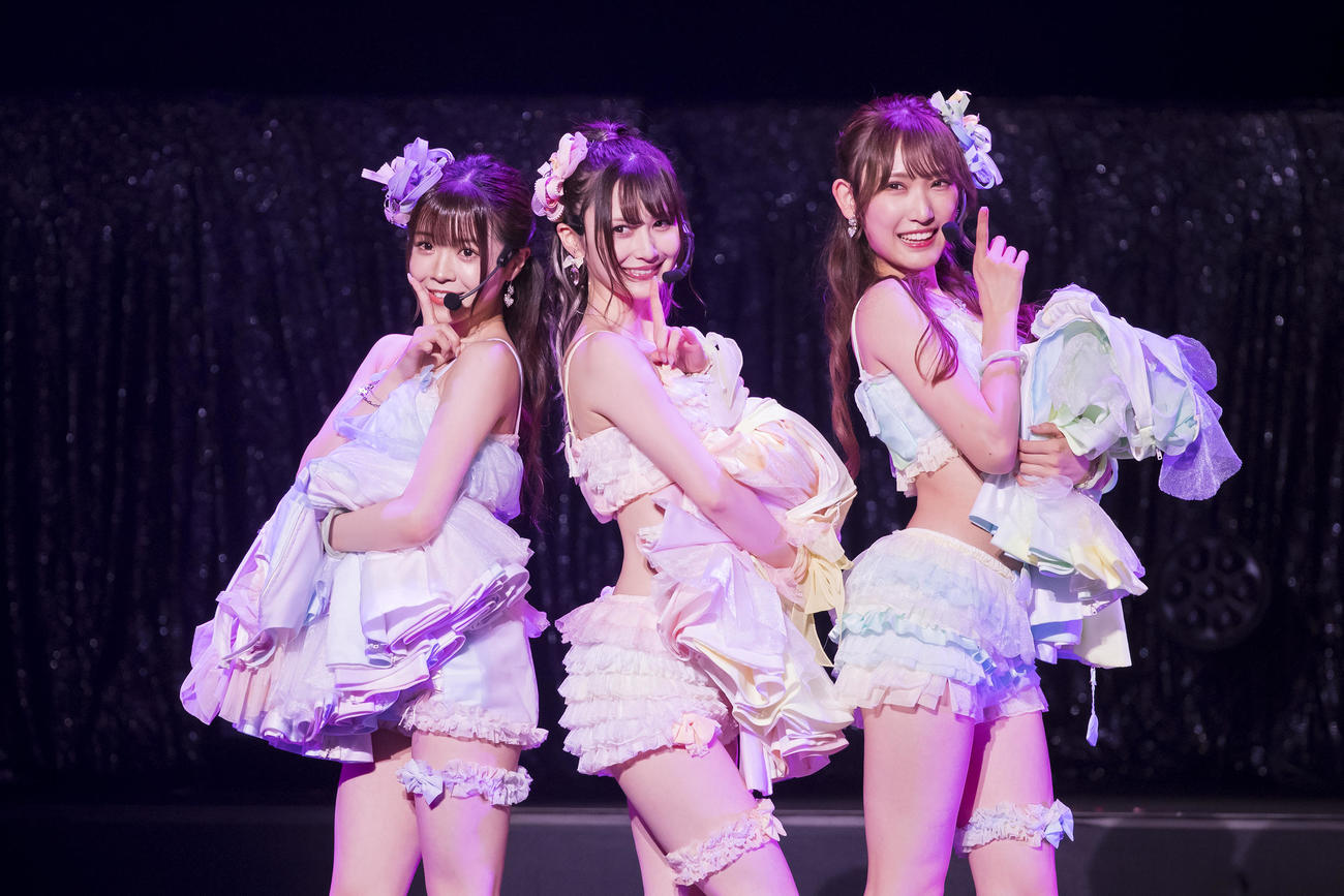 「ジッパー」に臨んだ（左から）貞野遥香、山本望叶、原かれん（C）NMB48
