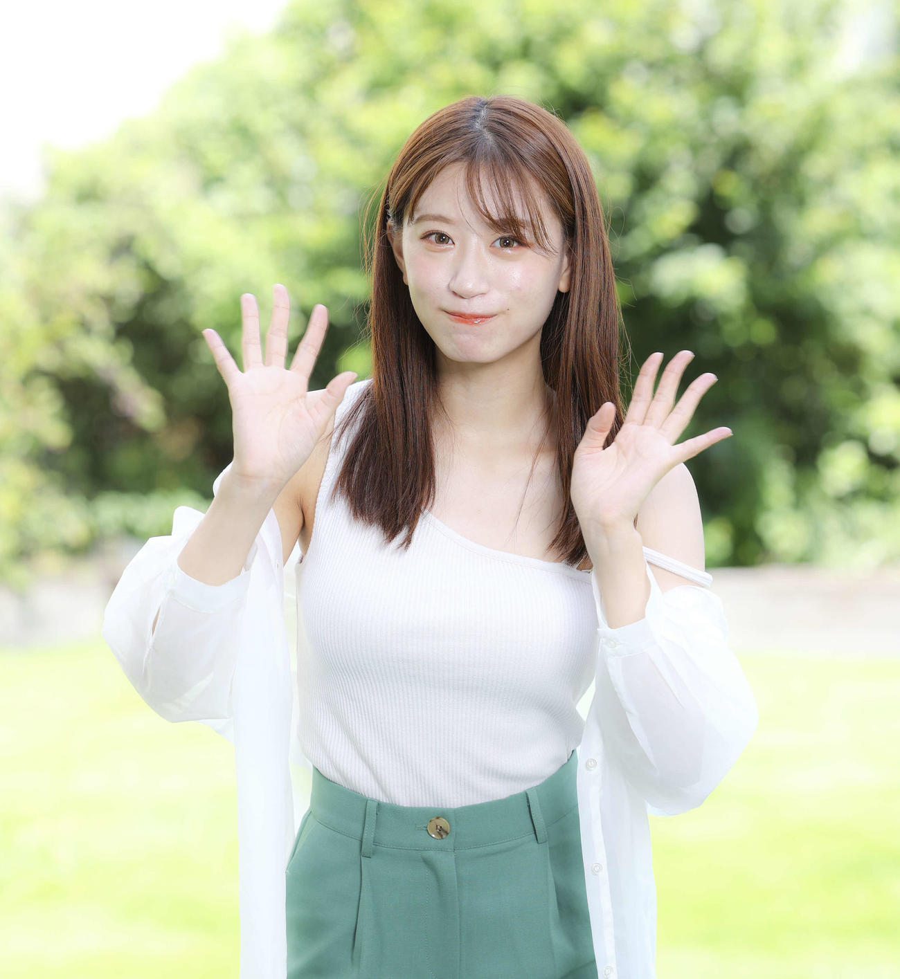 9期生オーディションを受ける方たちを待ち望む上西怜（撮影・河田真司）