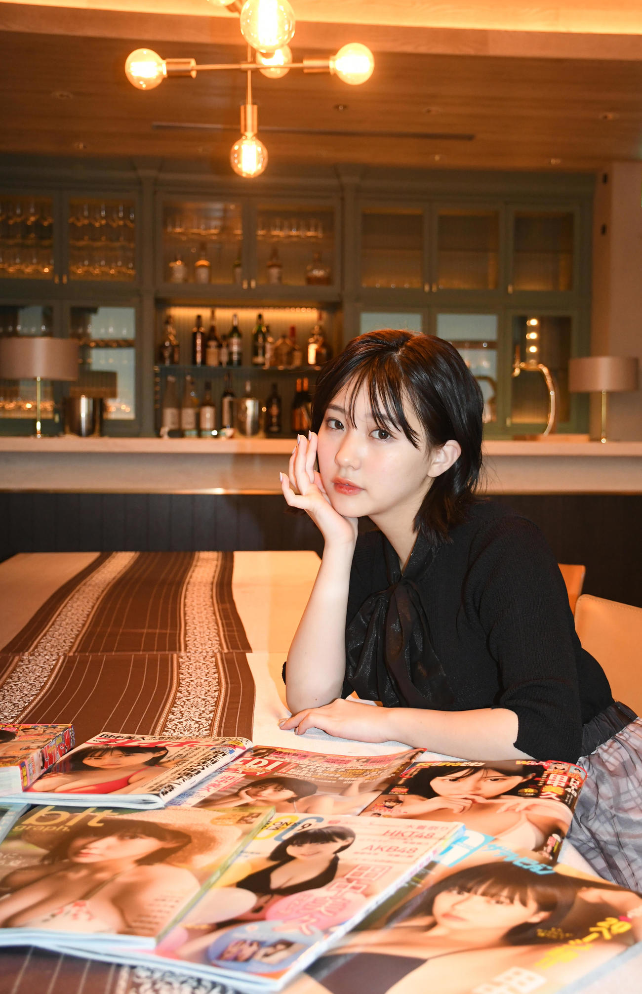 今年に入ってすでに28回雑誌の表紙を飾るなどグラビアで活躍するHKT48田中美久（撮影・大友陽平）