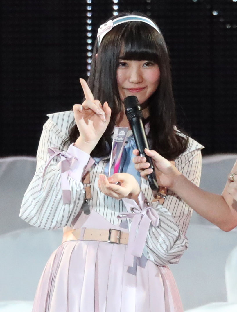 第10回AKB48世界選抜総選挙　69位で初ランクインした小熊倫実（2018年6月撮影）