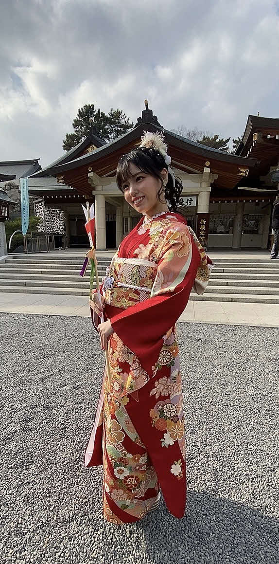 成人奉告祭を行ったSTU48岩田陽菜（C）STU48