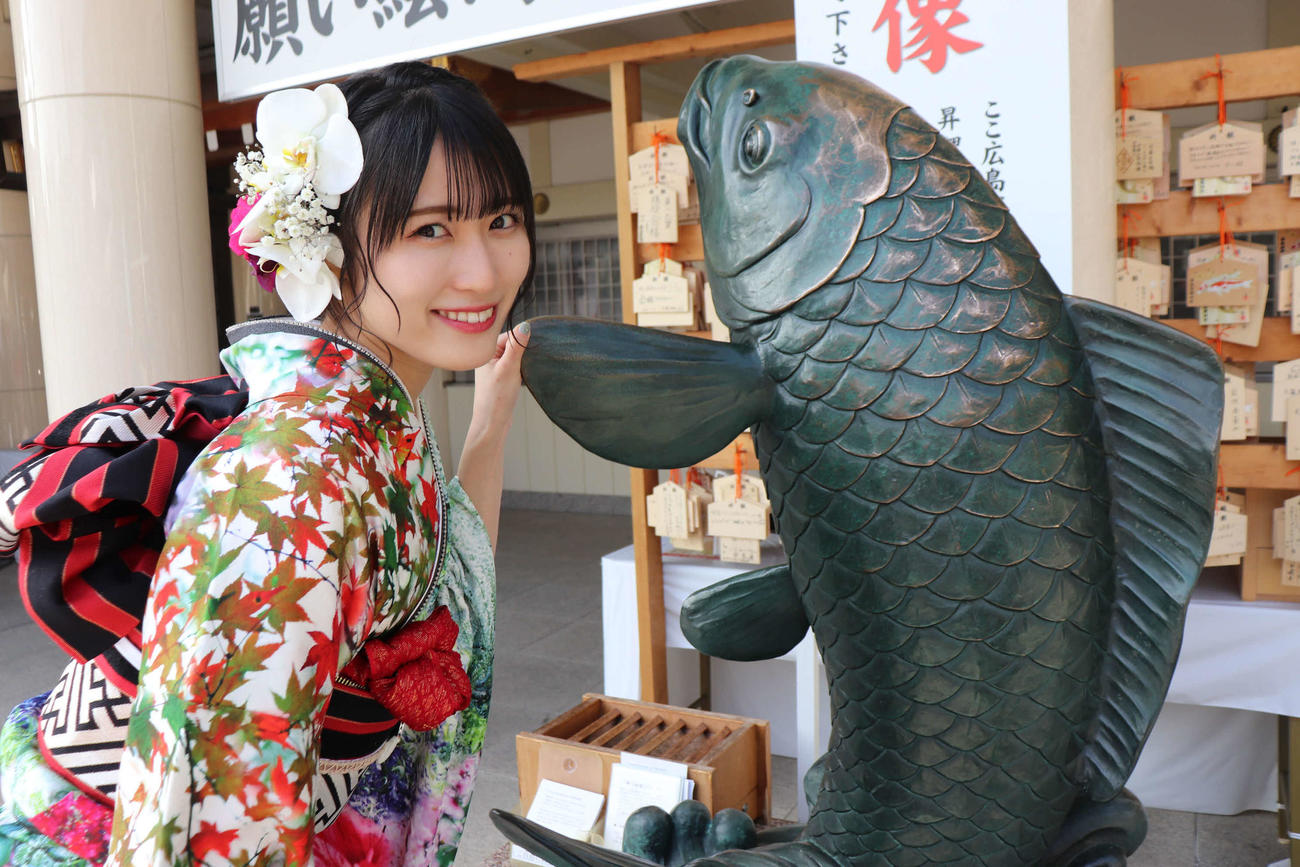 成人奉告祭を行ったSTU48田中美穂（C）STU48