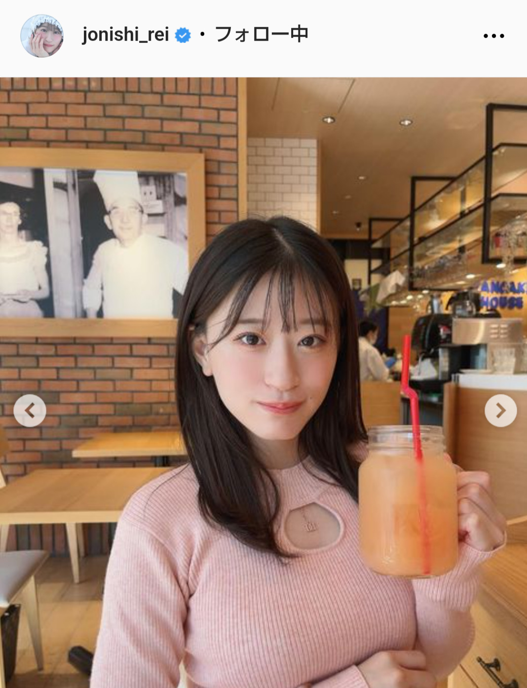 NMB48上西怜のインスタグラムから