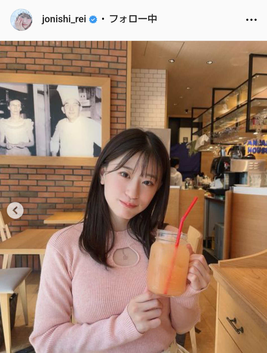 NMB48上西怜のインスタグラムから