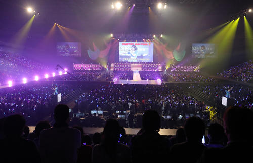 満員となったAKB48チーム8のコンサート会場（2017年4月撮影）