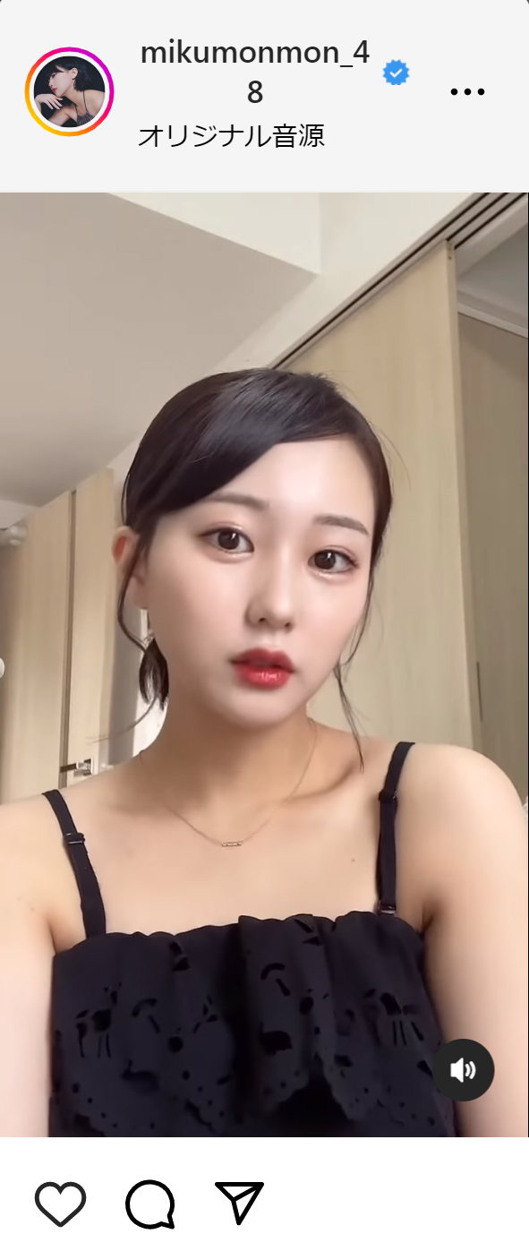 HKT48田中美久のインスタグラムから