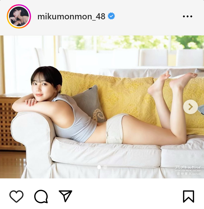 HKT48田中美久のインスタグラムから