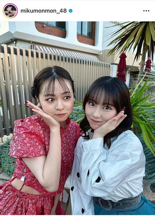 HKT田中美久、モデル莉子とのツーショットを披露「久しぶりに莉子 