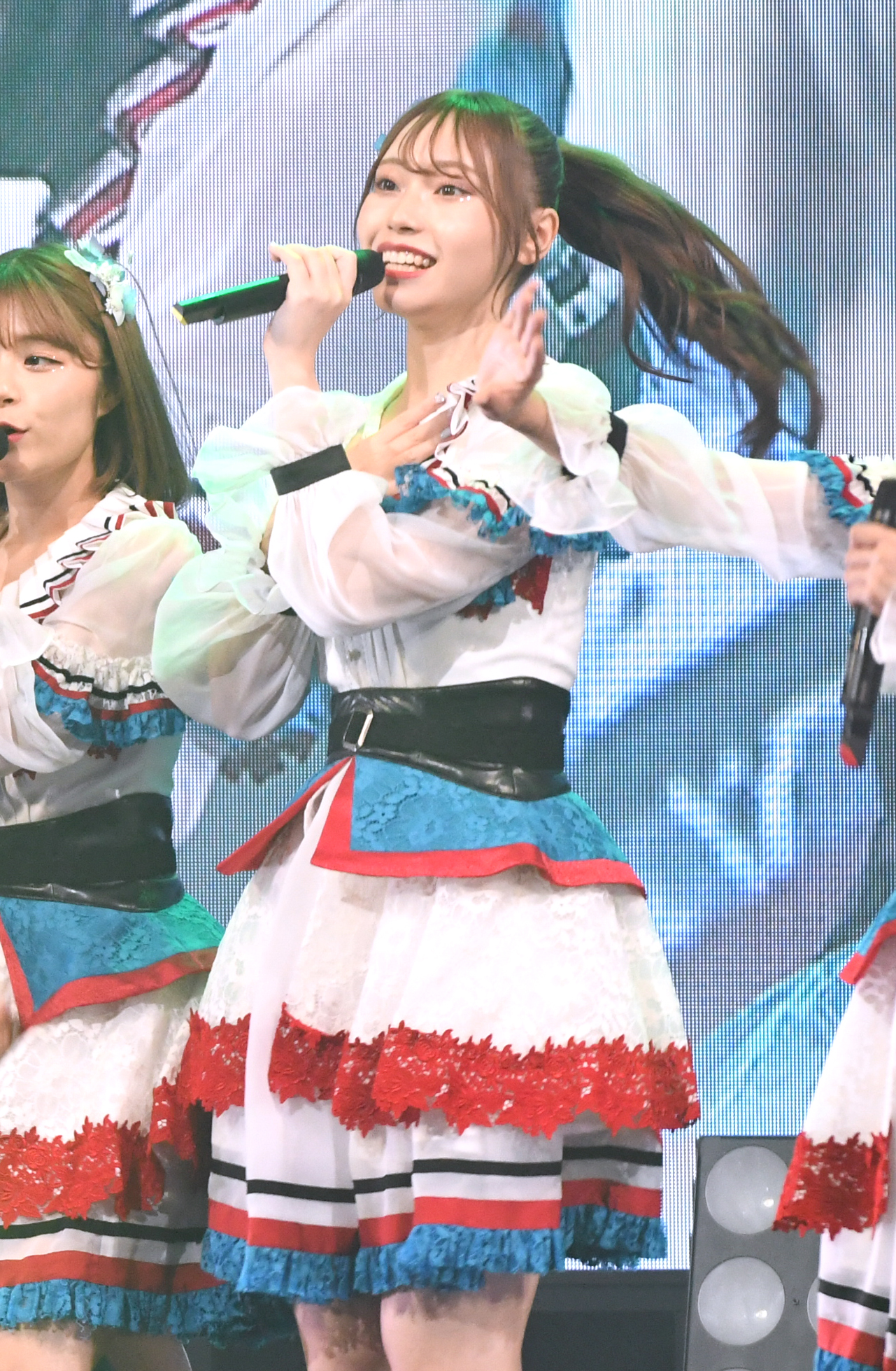 NGT48全国ツアー「未完成の未来」東京公演で歌う川越紗彩（2022年8月撮影）