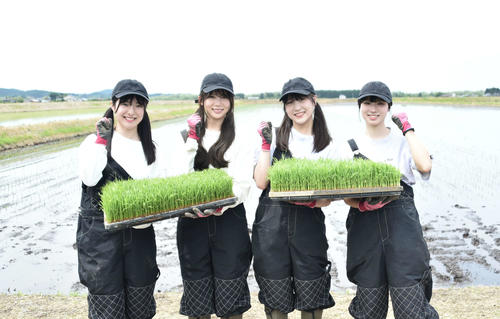 NGT48大塚七海ら４人が田植え初挑戦「新潟のお米のおいしさを知っていただくきっかけに」