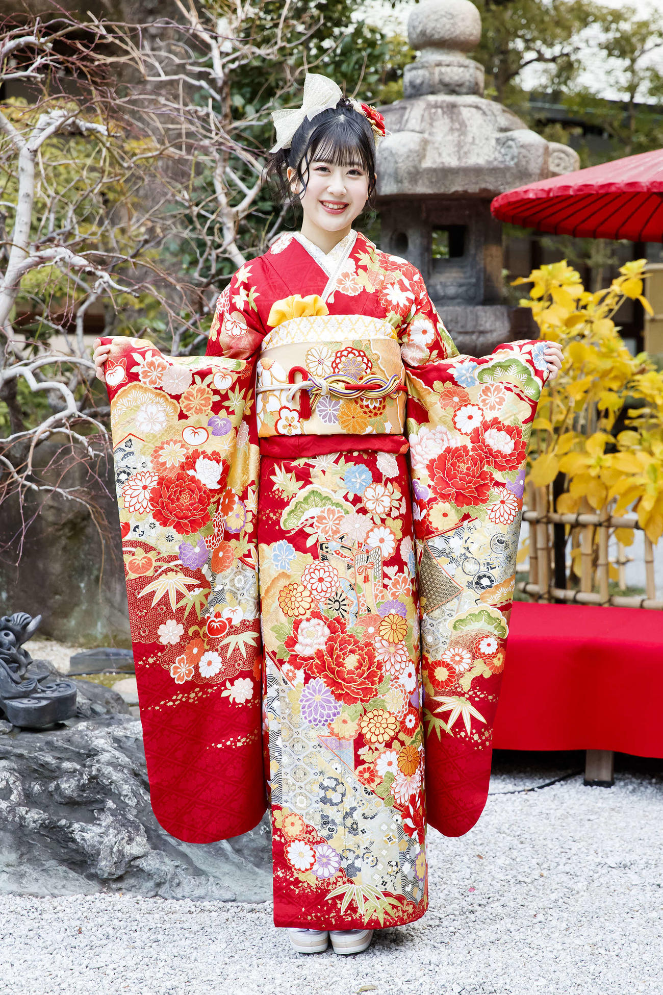 成人式を迎えたNMB48西田帆花（C）NMB48