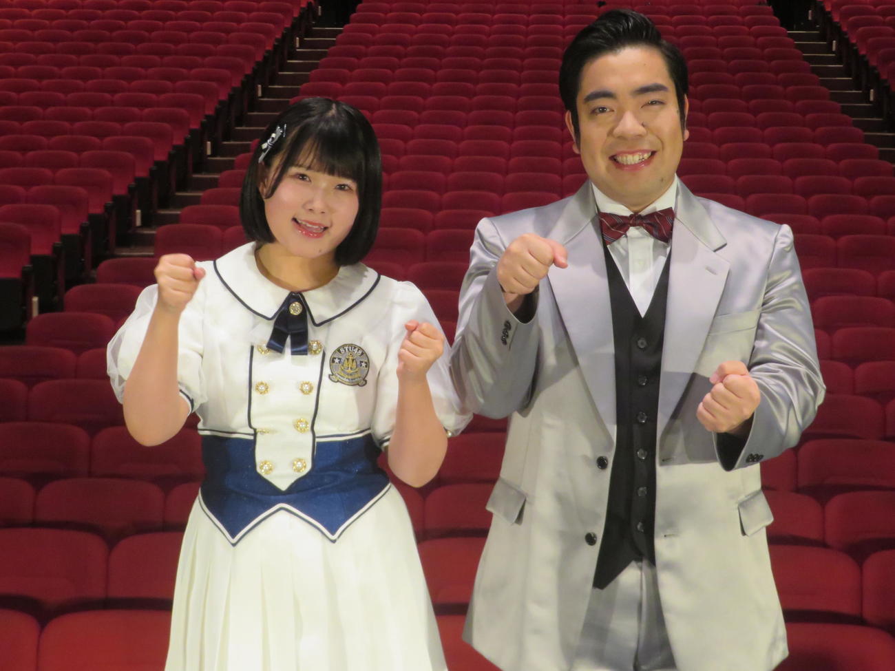 取材に応じたSTU48池田裕楽（左）と徳永ゆうき（撮影・川田和博）