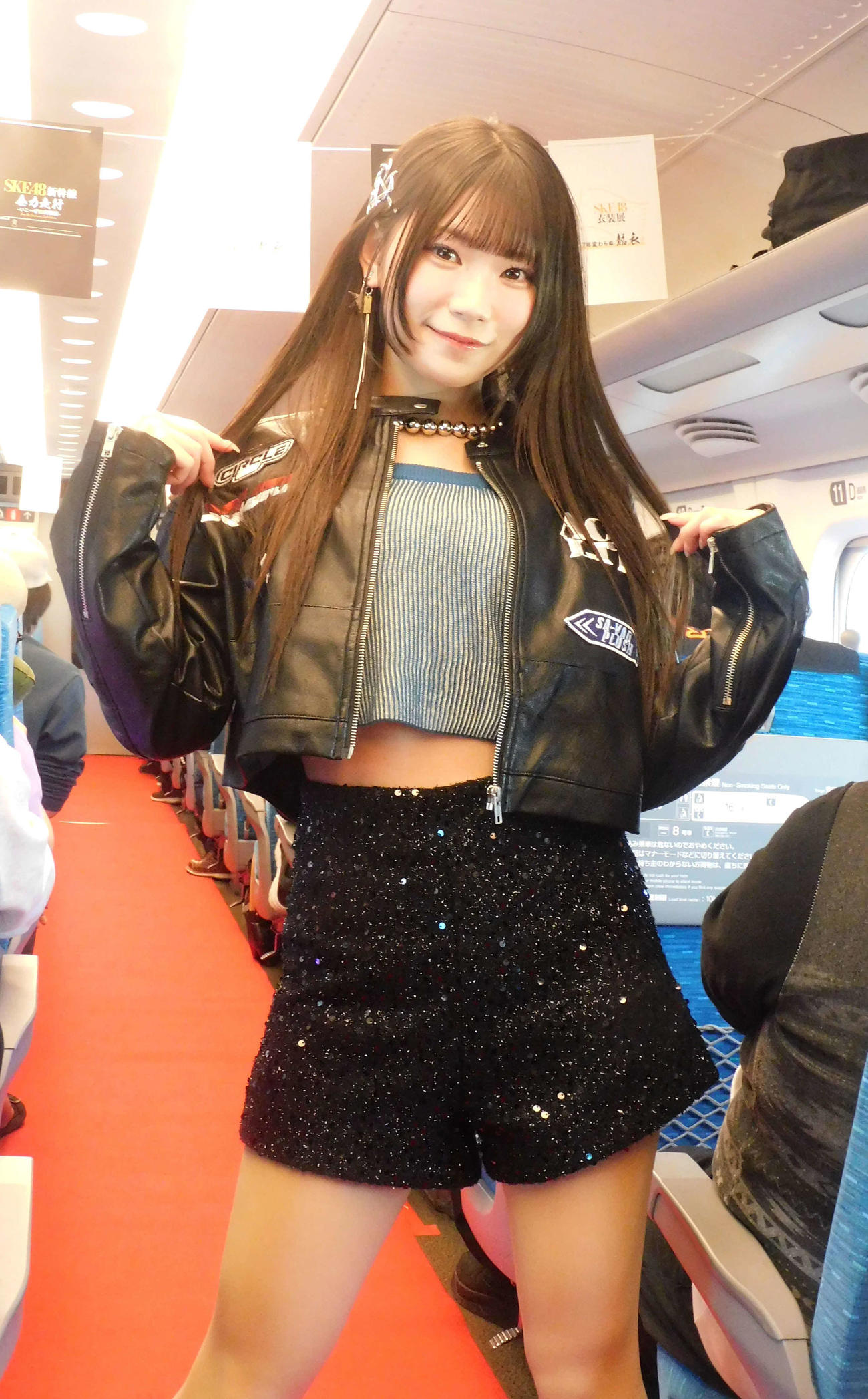 「SKE48新幹線全力走行－いこーぜ!!!衣装展－」に参加したSKE48河村優愛（撮影・寺本吏輝）