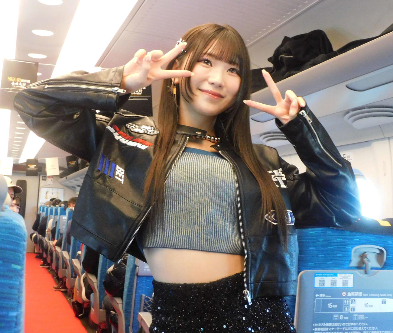 「SKE48新幹線全力走行－いこーぜ!!!衣装展－」に参加したSKE48河村優愛（撮影・寺本吏輝）