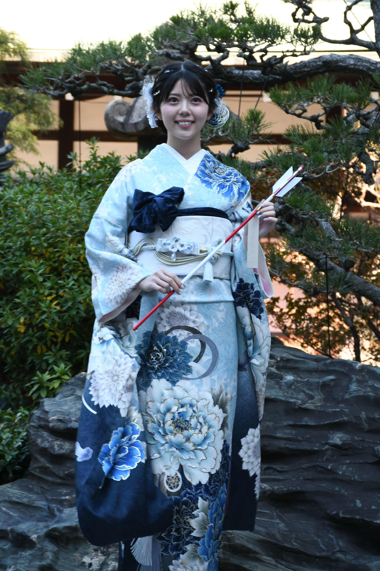 成人式を迎えたNMB48坂下真心（撮影・阪口孝志）