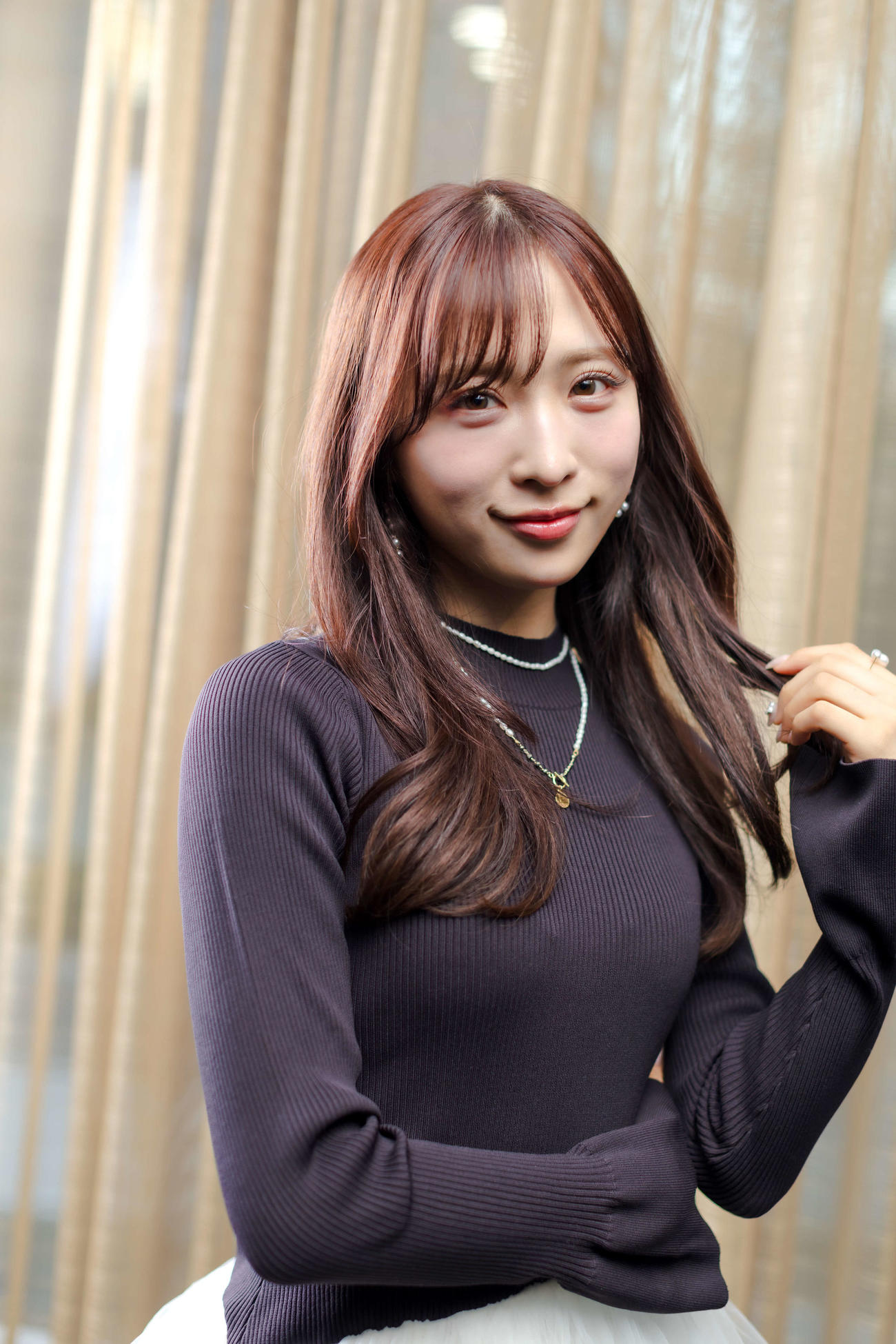 1stフォト＆スタイルブック「AB型の左利き」について語ったAKB48小栗有以（撮影・河田真司）