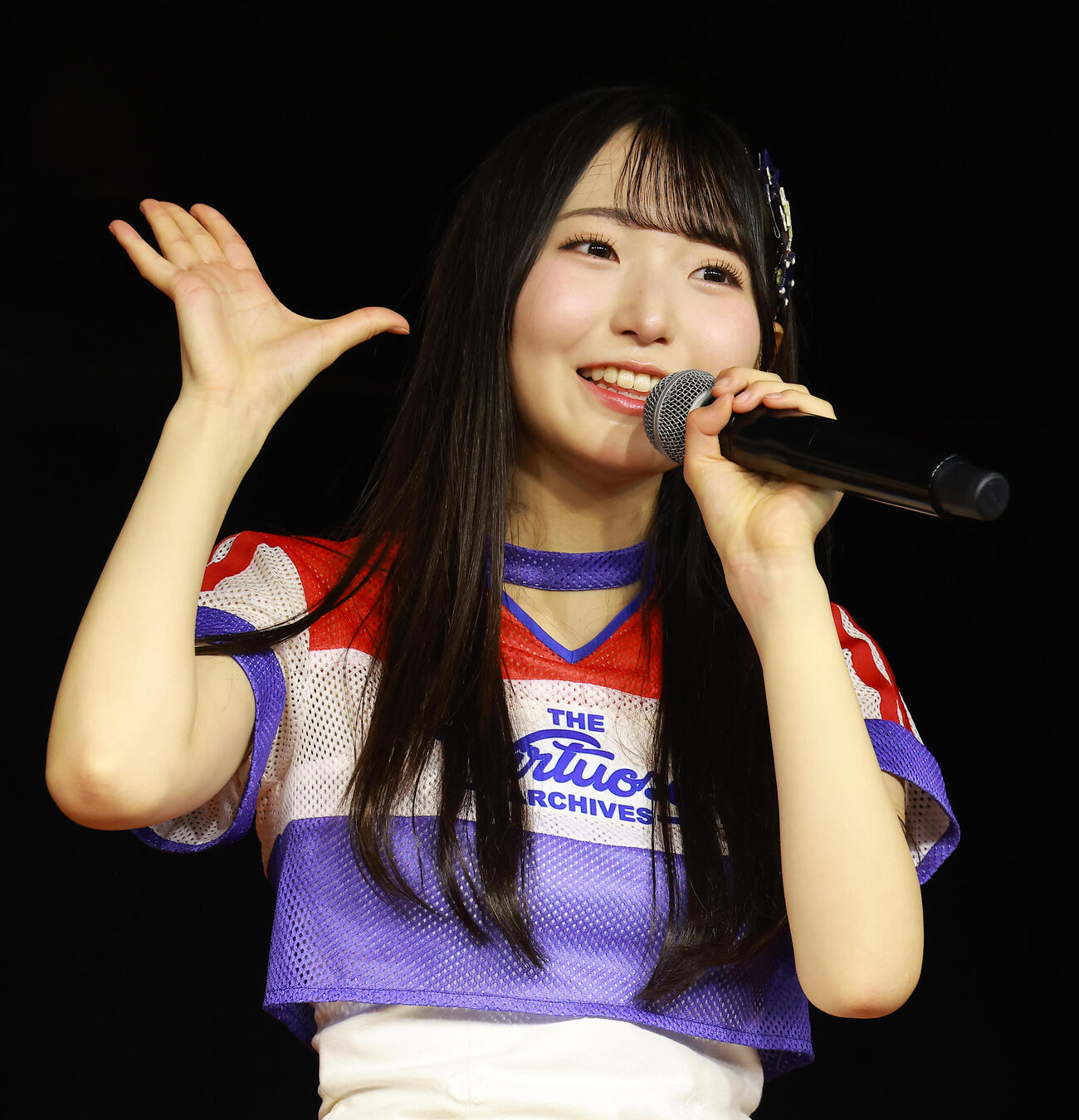 AKB48 21期研究生の田中沙友利（撮影・中島郁夫）