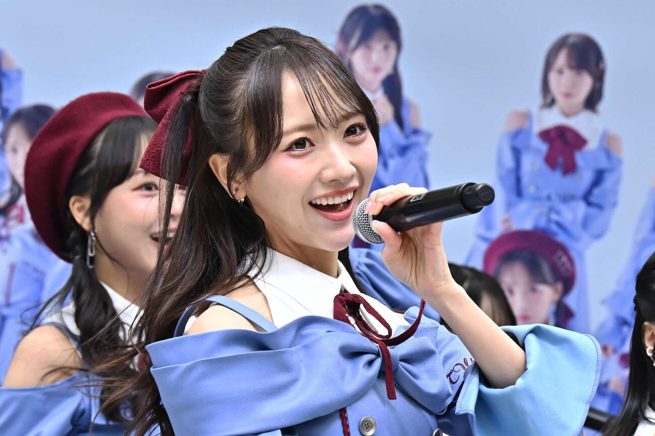 13thシングル「好きすぎて泣く」発売記念イベントでパフォーマンスするSTU48石田千穂（C）STU