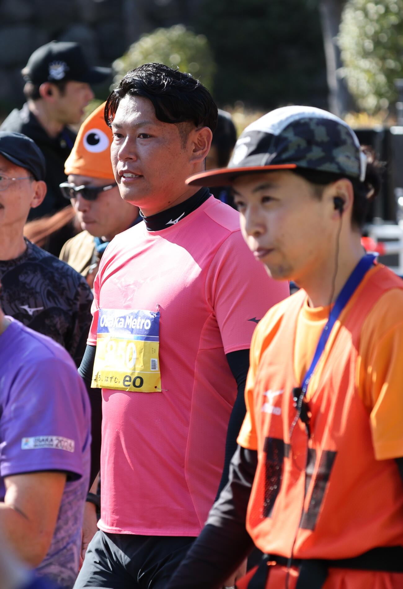 大阪マラソンをゴールした元阪神の原口文仁氏（撮影・西尾就之）