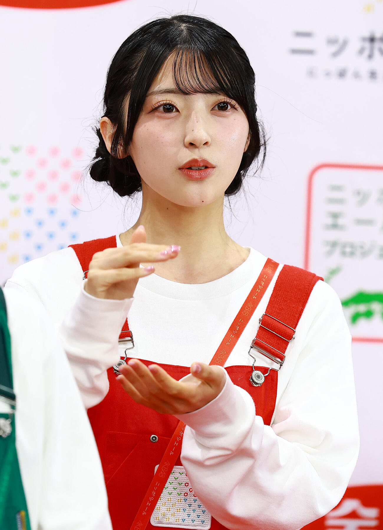 JA全農「ニッポンエールブランドアンバサダー」就任会見に登場したAKB48の佐藤綺星（撮影・野上伸悟）