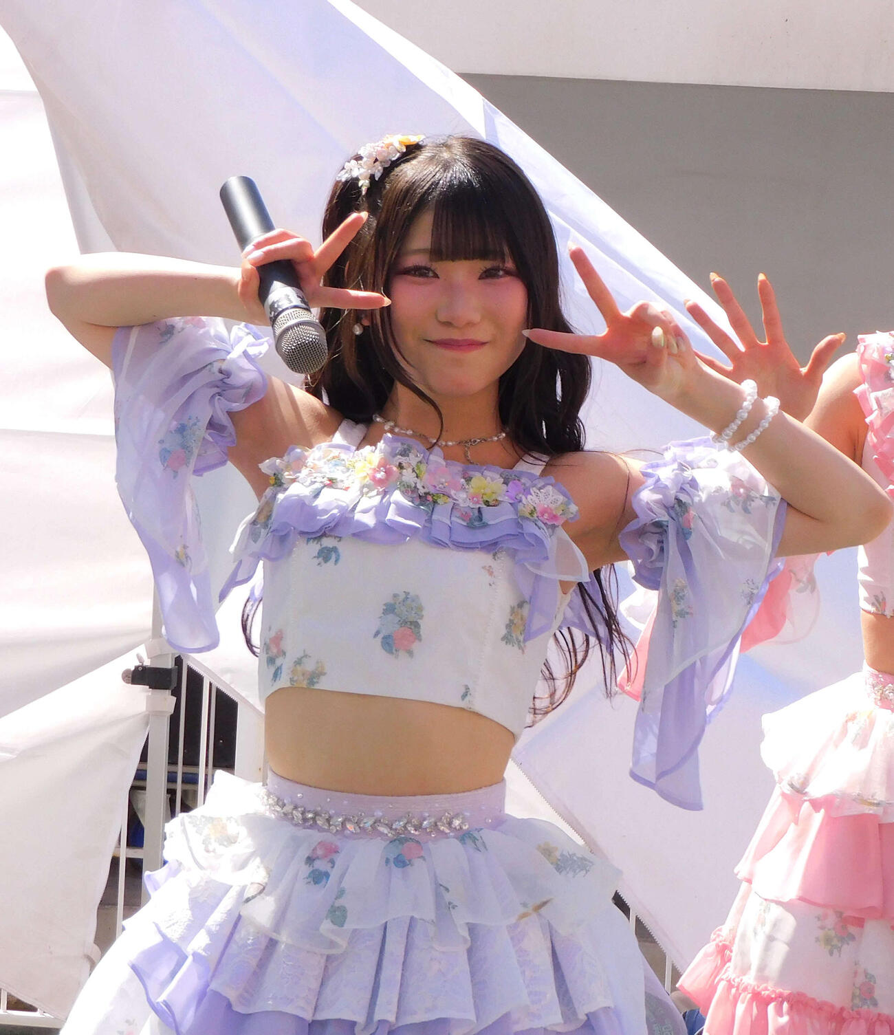 新曲「サンダルだぜ」リリースイベントでパフォーマンスした河村優愛（撮影・寺本吏輝）