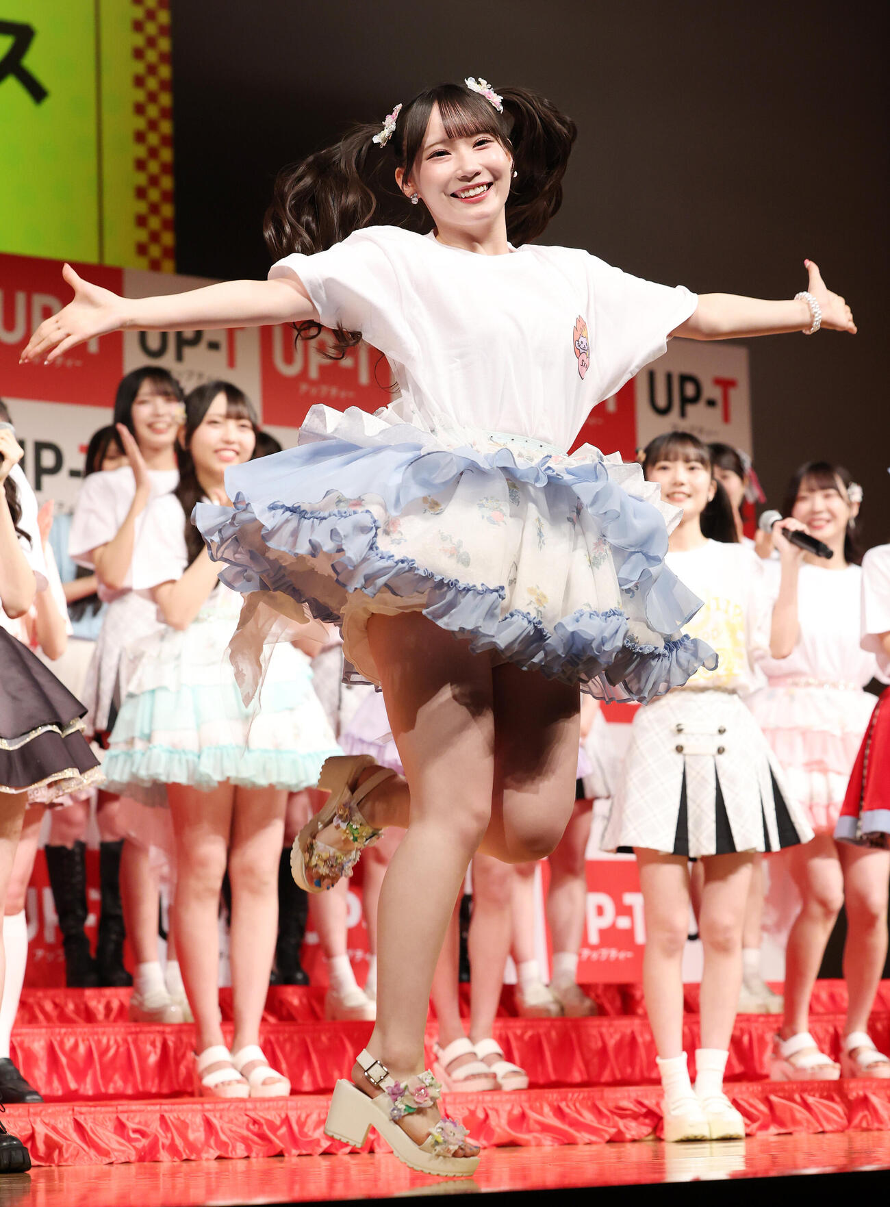 「UP－T×AKB48 Group新CM発表会」のパフォーマンス対決で1位となったSKE48大村杏（撮影・宮地輝）