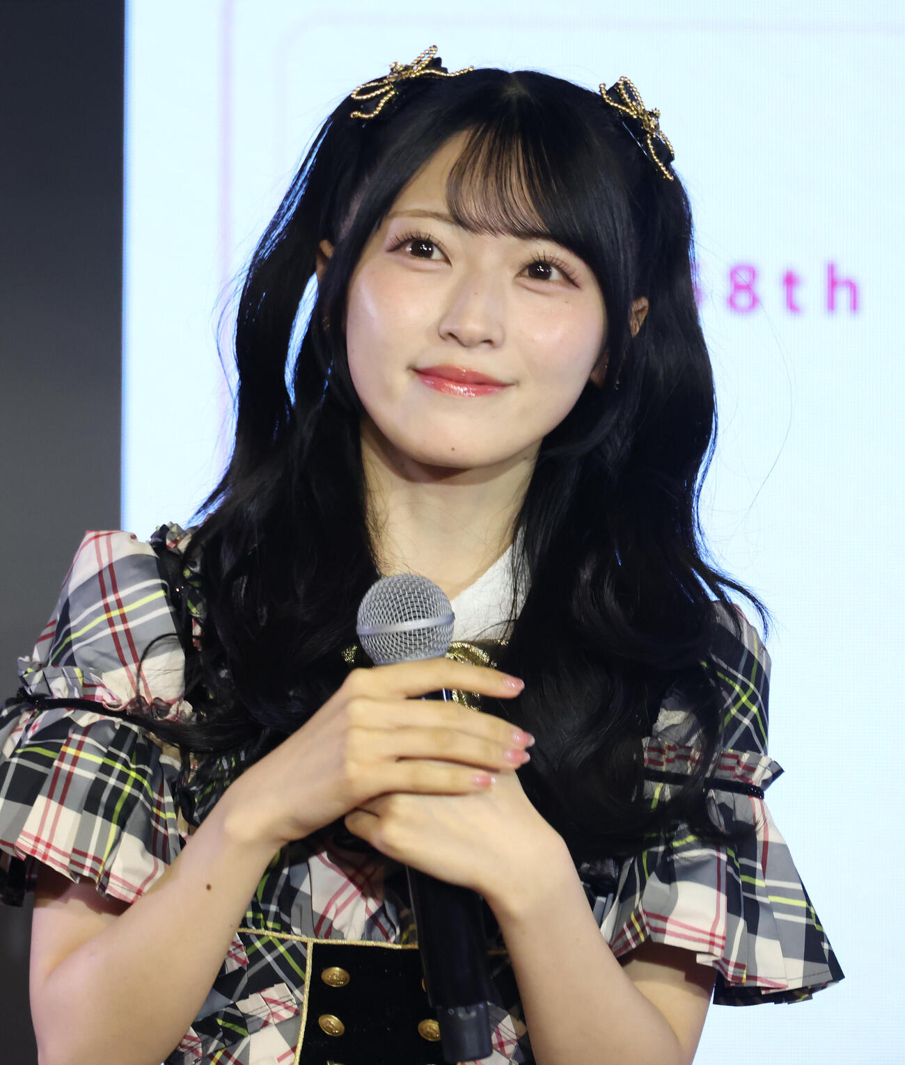 「AKB48秋コンサート・コンセプト発表会」に参加したAKB48佐藤綺星（撮影・中島郁夫）