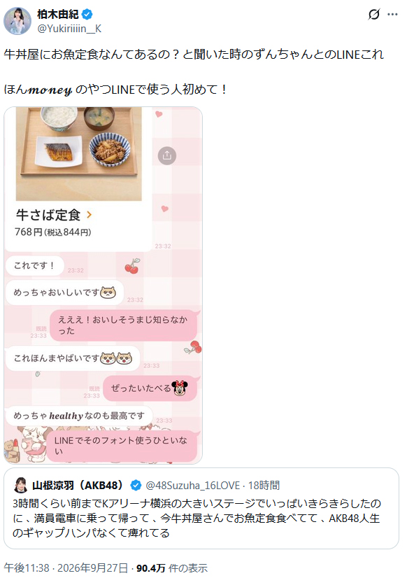 柏木由紀のXから