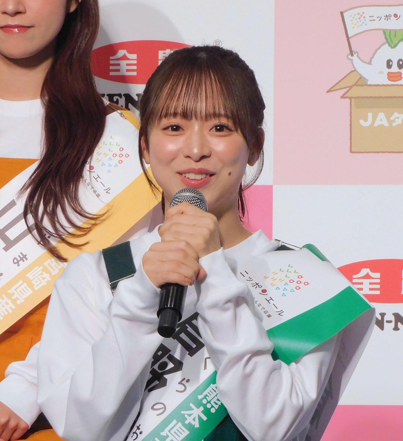 「ニッポンエール全国ご当地グミ総選挙2026」企画発表会に登壇したAKB48倉野尾成美（撮影・寺本吏輝）