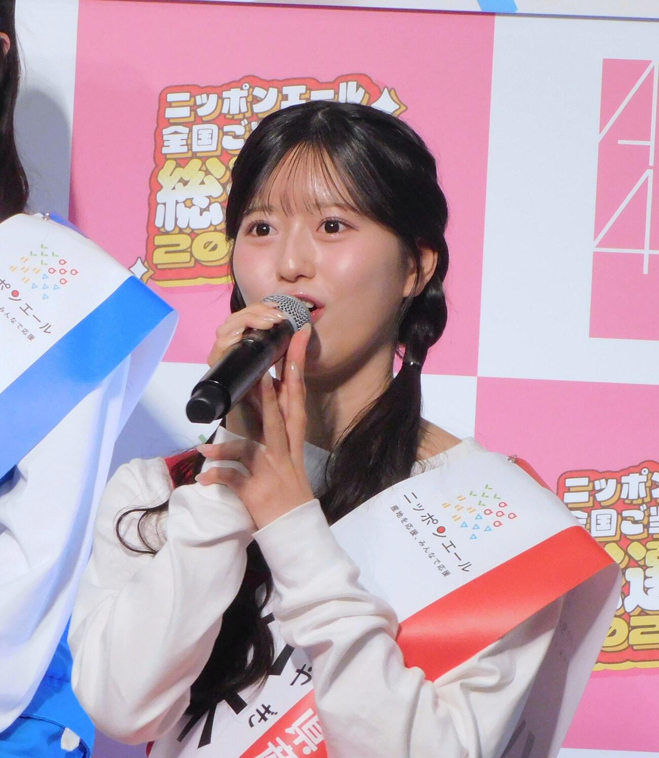 「ニッポンエール全国ご当地グミ総選挙2026」企画発表会に登壇したAKB48八木愛月（撮影・寺本吏輝）