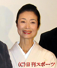 映画「待合室」の完成試写会に出席した富司純子