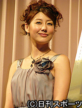 ホラー映画「こわい童謡」の試写会に出席した安めぐみ（撮影・近藤由美子）