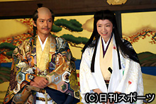東映の正月映画「茶々」で映画初出演の和央ようかと豊臣秀吉役の渡部篤郎
