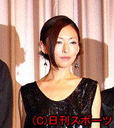 完成試写会に出席した松雪泰子（撮影・木下淳）