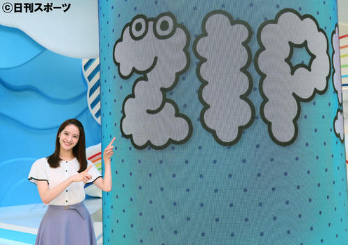 さわやかに今日も元気を届ける日本テレビの後呂有紗アナウンサー（撮影・足立雅史）