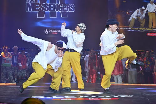 4th CYPHERでトップとなったDYM MESSENGERSの（左から）Yoshiki、Yu－mah、TAKUTO　（C）D.LEAGUE24－25