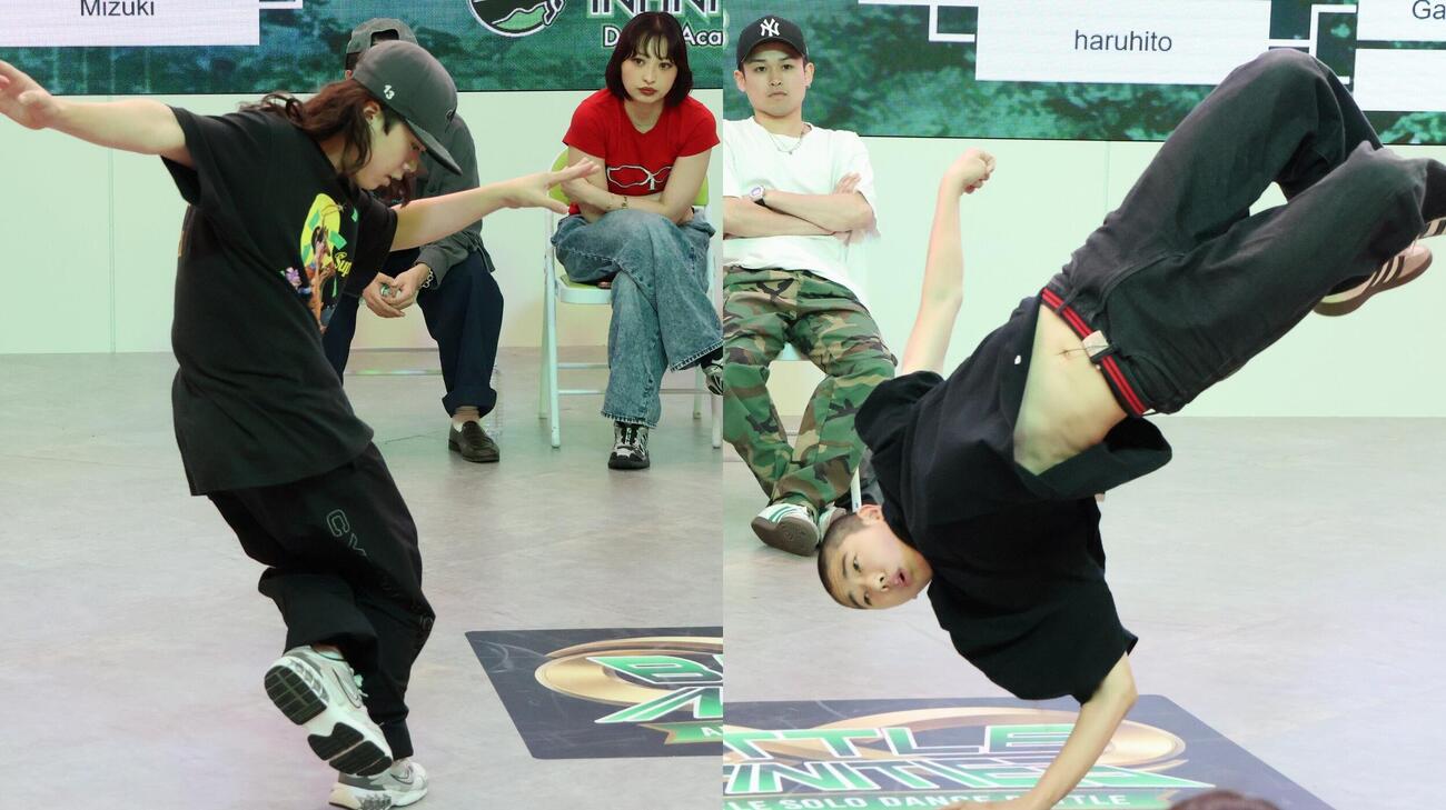決勝でバトルしたissa☆☆☆（左）とharuhito（写真は合成）（C）Valuence INFINITIES