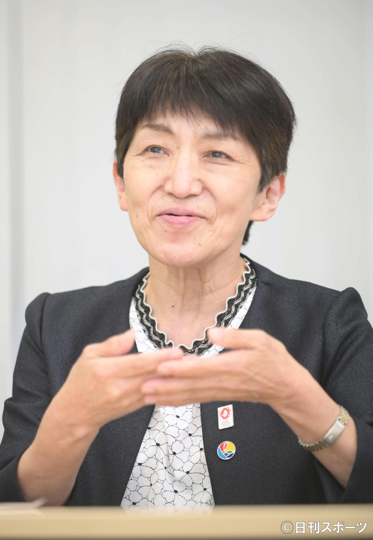 関西経済同友会の生駒京子代表幹事（撮影・滝沢美穂子）