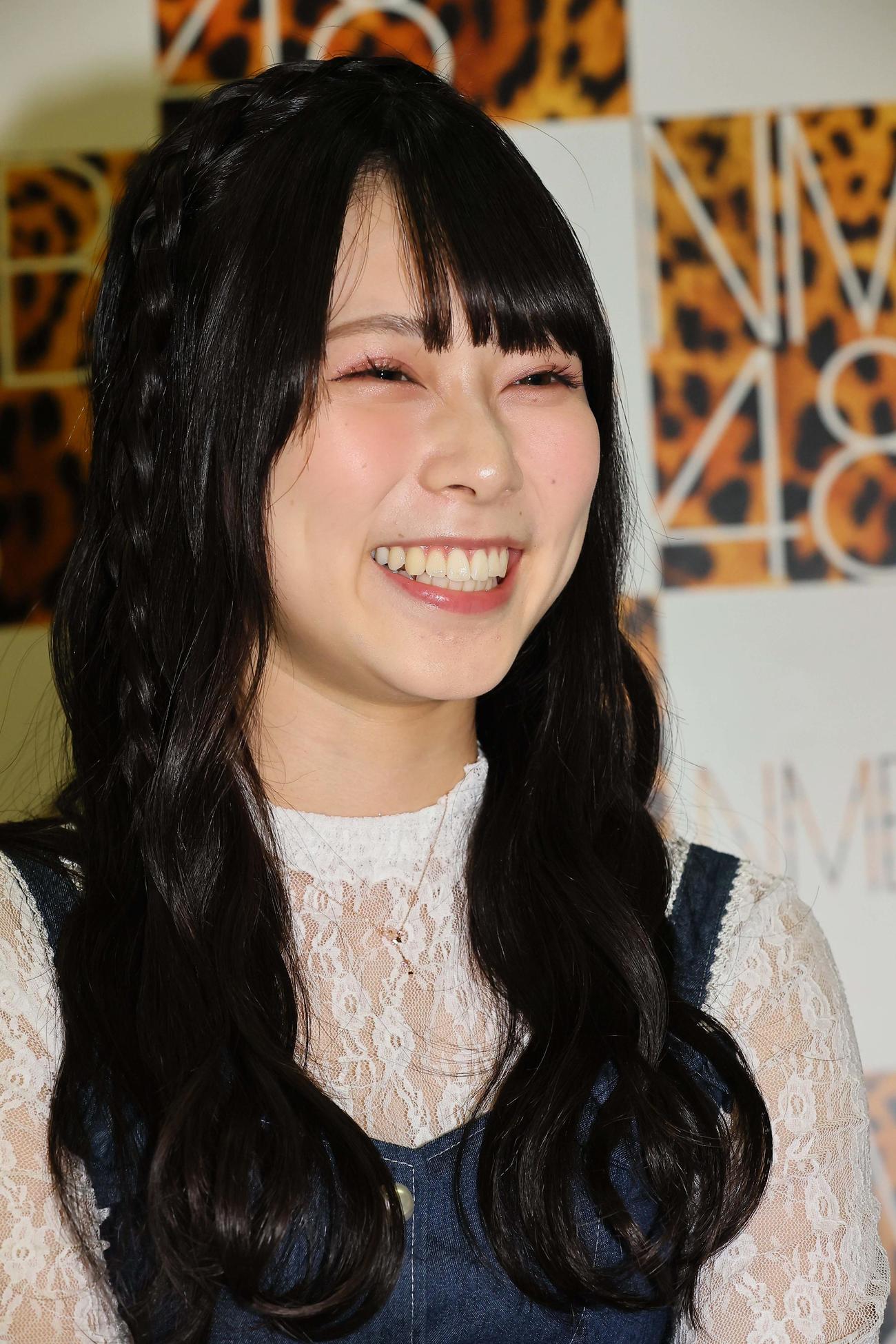 アニメ談議で盛り上がるNMB48龍本弥生（撮影・上田博志）