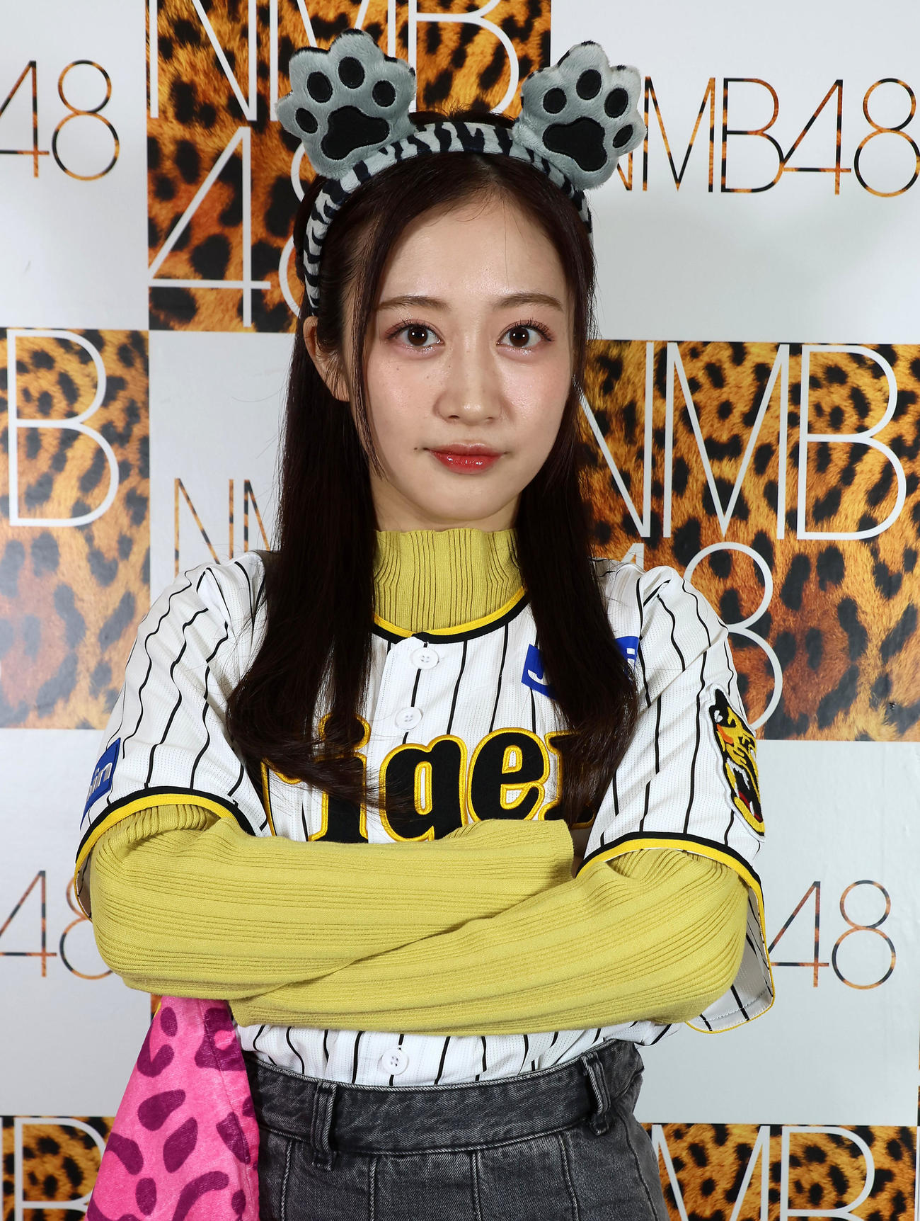 岡田監督の顔マネをする！？川上千尋（撮影・加藤哉）
