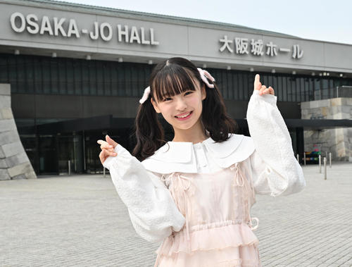 思い出の大阪城ホールを訪れたNMB48新澤菜央（撮影・石井愛子）