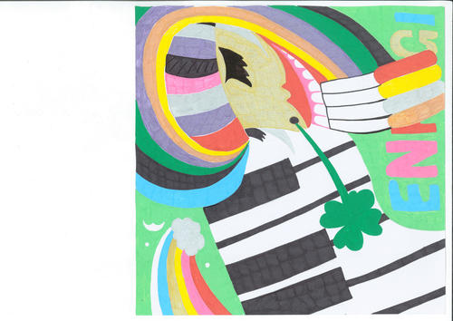 望月琉叶が描いた演歌女子ルピナス組ベストアルバムのタイプA盤面用イラスト