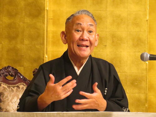 落語協会の会長に就任し、会見した林家正蔵（2026年3月撮影）