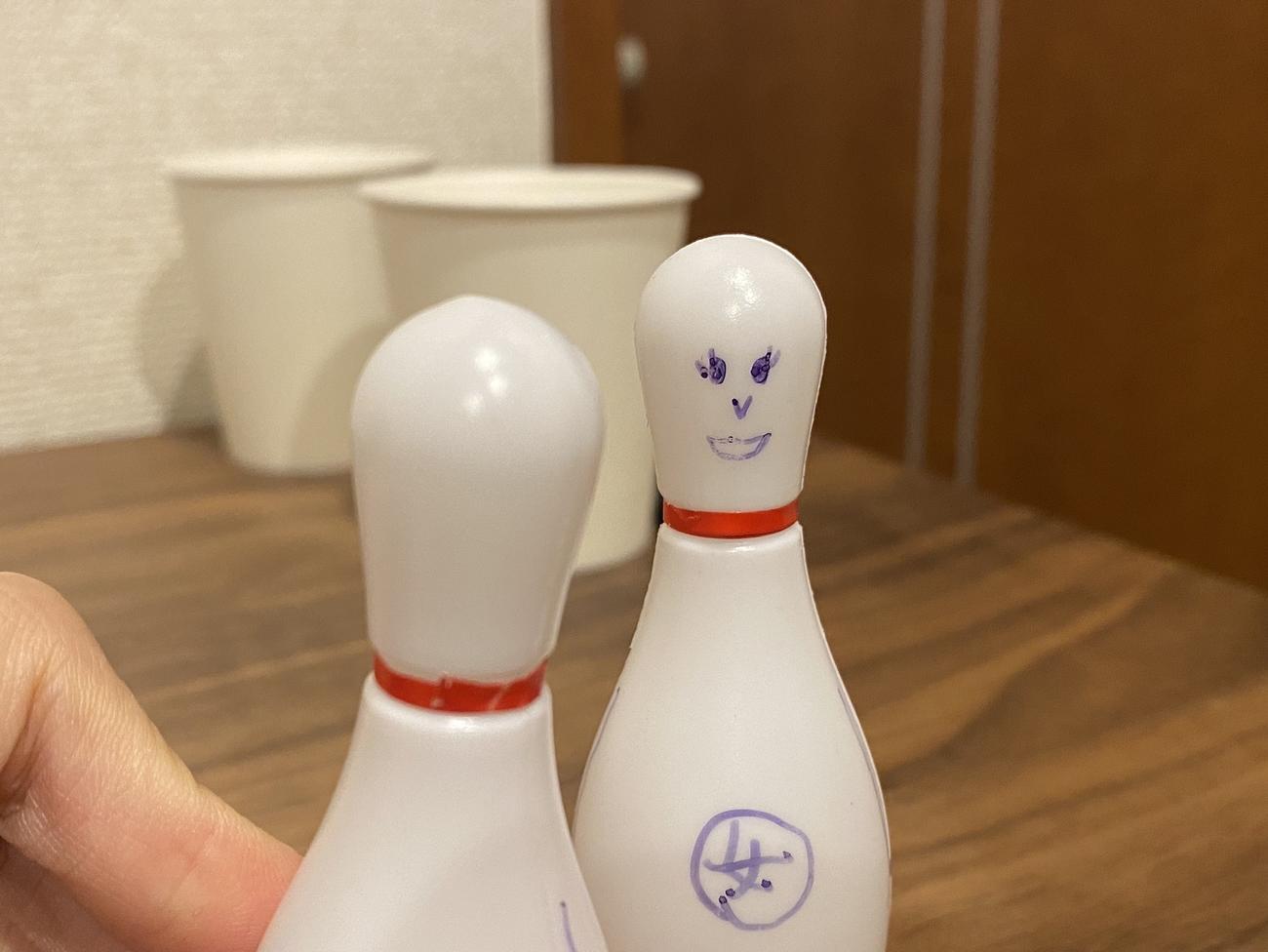 よくボウリングのピンでシミュレーションをしています。
