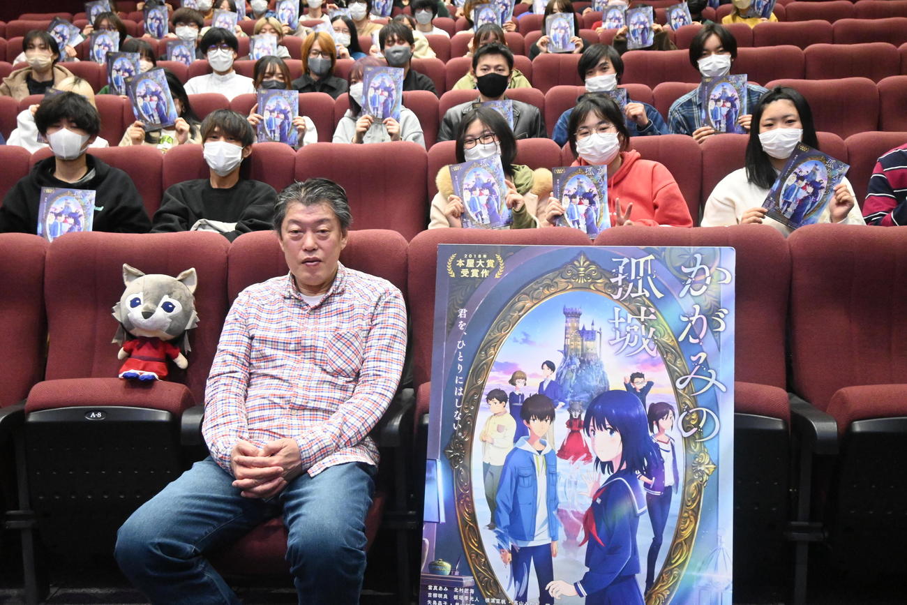 大阪芸大の映像を志す学生たちにメッセージを送った原恵一監督（撮影・松浦隆司）