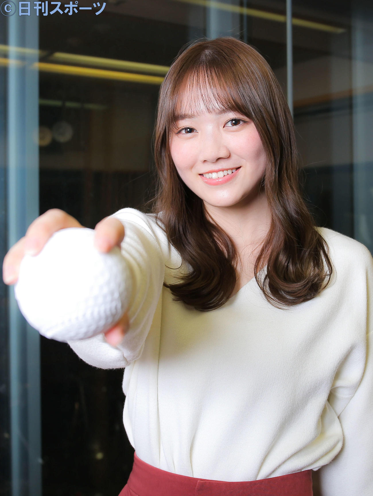 学生時代ソフトボール部でピッチャーを務めていたという乃木坂46田村真佑（撮影・河田真司）