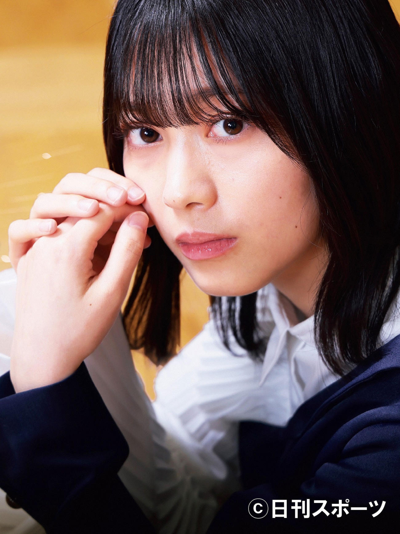凜（りん）とした雰囲気でセンターを務める櫻坂46の森田ひかる（撮影・足立雅史）