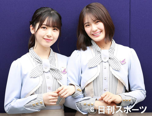 乃木坂46の筒井あやめ（左）と清宮レイ（撮影・浅見桂子）